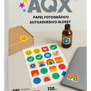 PAPEL FOTOGRAFICO AUTOADHES. GLOSSY A4 130grs. X 100hs. AQX