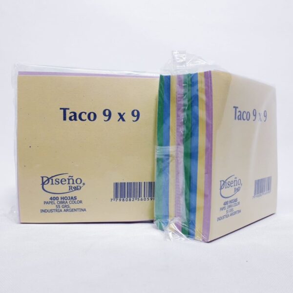 TACO PAPEL COLOR 9X9 DISEÑO