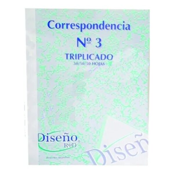 TALONARIO DE CORRESPONDENCIA Nro 3 TRIPLICADO - DISEÑO