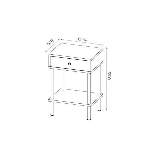 MESA DE LUZ NUR DG 45x35x65 Cm C/CAJON -C05- - Imagen 2