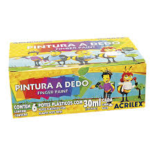 PINTURA A DEDO X 6 POTES DE 30ml ACRILEX