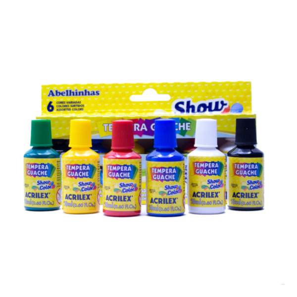 Tempera Show Color Pincel X 18ml. Set X 6 Colores ACRILEX
