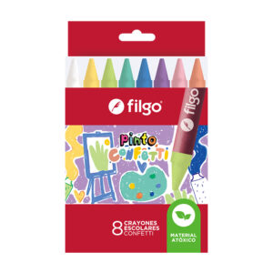 CRAYONES DE CERA FILGO X 8 CORTOS CONFETTI