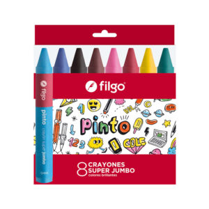 CRAYONES DE CERA SUPER JUMBO FILGO X 8 CORTOS