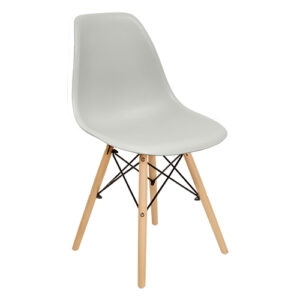 SILLA PLASTICA EAMES BLANCA PATAS DE MADERA