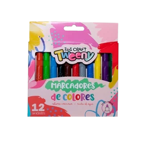 MARCADOR GRUESO AL AGUA IBI ESTUCHE x 12 COLORES SKU: 570262