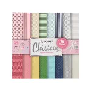 PAPEL P/SCRAP 30*30cm 160grs 24Hjs CLASIC ibicraft SKU: 600820