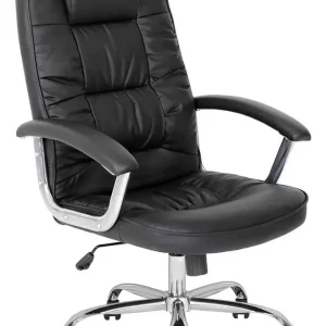 SILLON DE OFICINA EJEC TAPIZ ECOCUER NEGRO BASCUL