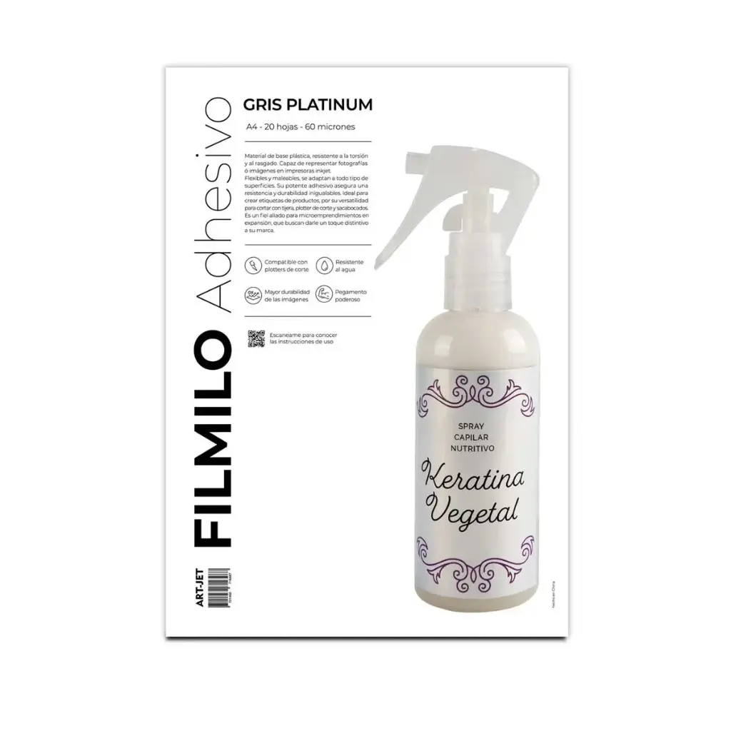 FILMILO ACETATO GRIS PLATINUM T.A4 x 20 Hs ART-JET